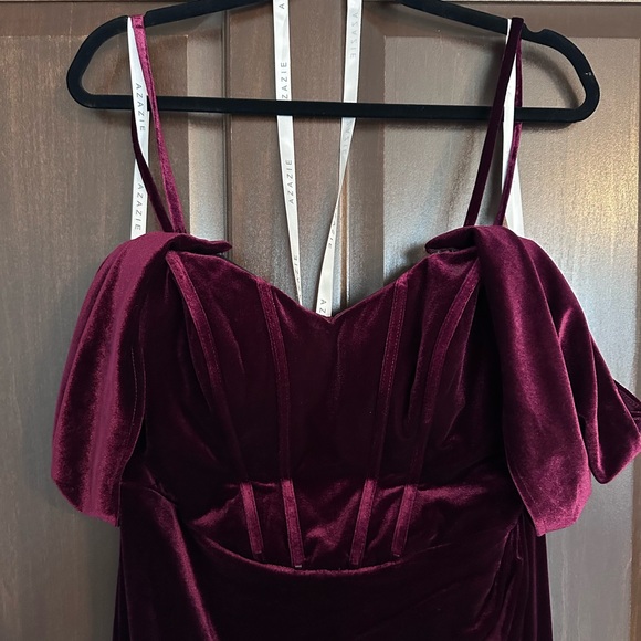 Azazie Jas Velvet Bridesmaids Dress Custom Size - Picture 3 of 6